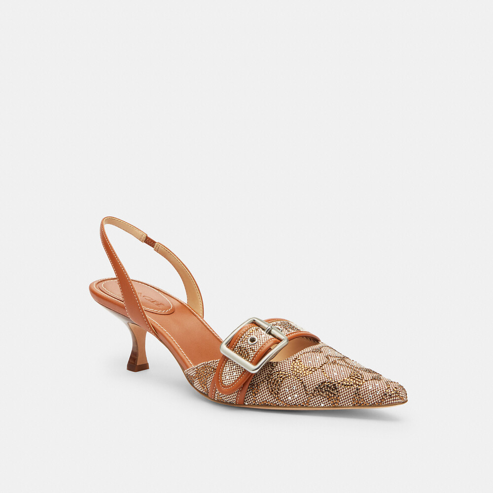 Coach Outlet Margot Slingback In Crystal Signature Jacquard